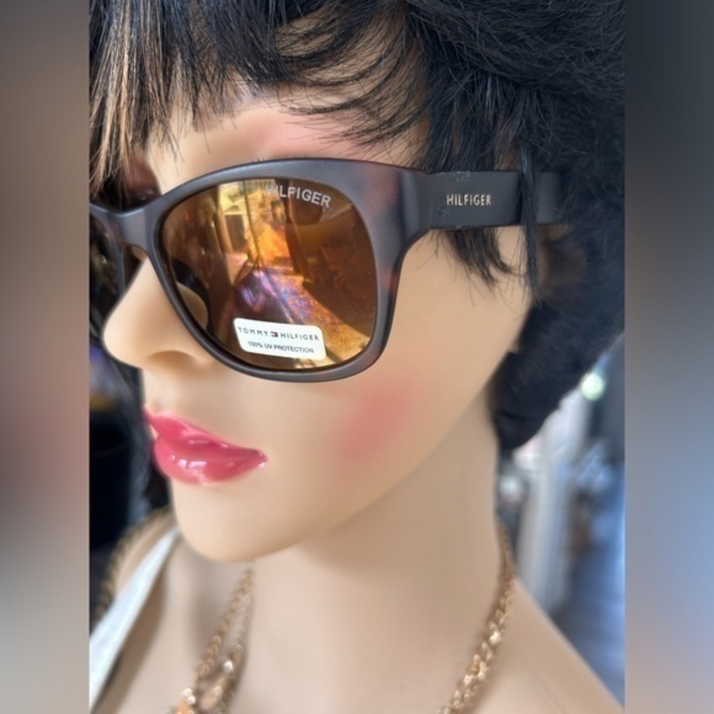 ✨NWT Tommy Hilfiger mirror black tortoise sunshades sunglasses 😎 - Picture 2 of 14